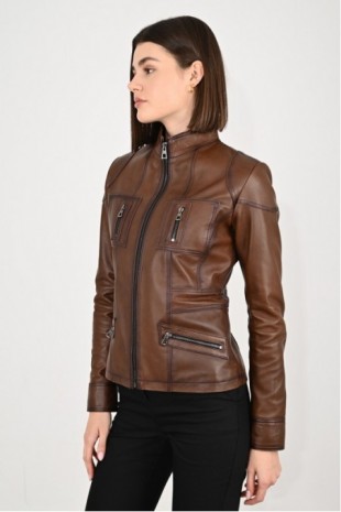 Women's Leather Coat 8139Mld
