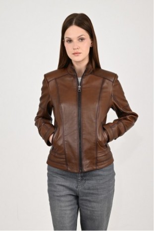 Women's Leather Coat 8141Dry