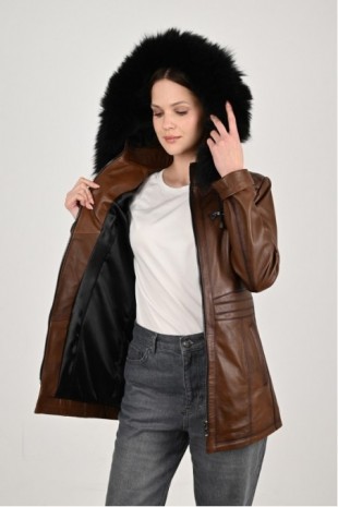 Women's Leather Coat 8136KPÞ